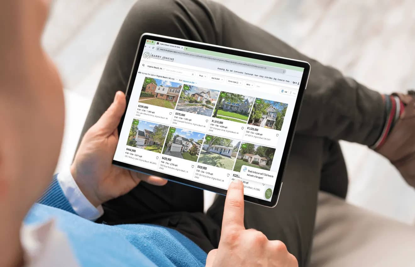 person viewing best home listings in Virginia Beach
