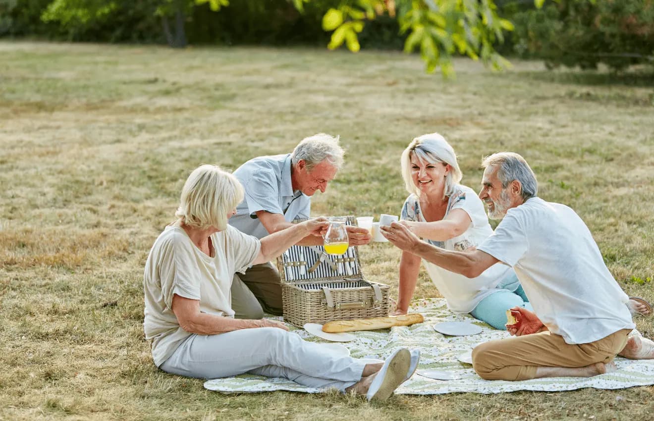 Retirement Living - retirees having a picnic
