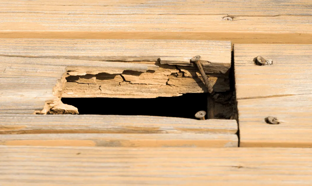 Homes for sale - checking broken floor 