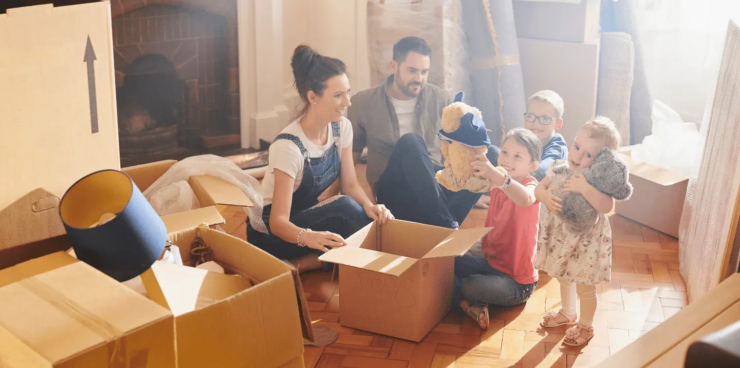 young family move into new house