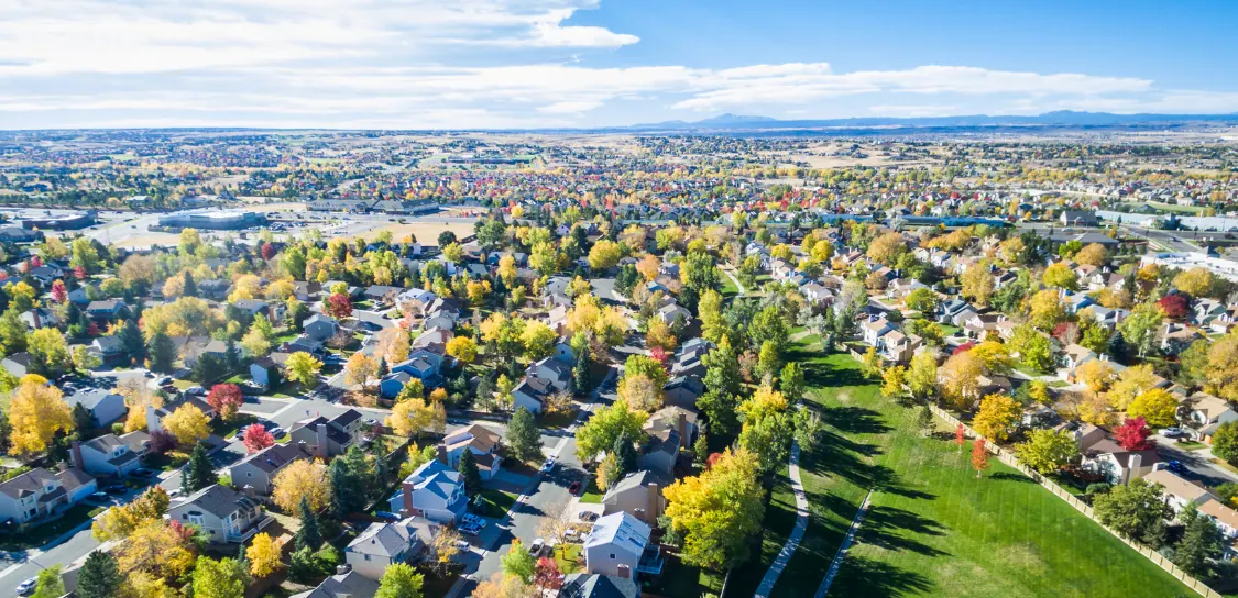 investment rental property: aerial view of Virginia neighborhood